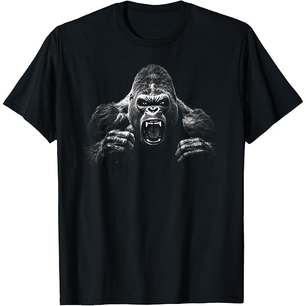 Amazon.com: Gorilla Face Angry Growling Scary Silverback Gorilla T